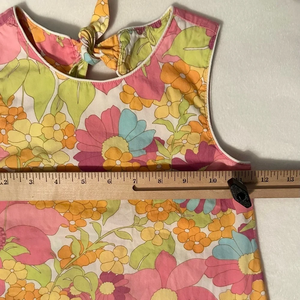 Vintage 2003 Gymboree Sunshine Daydream Retro Flower Tank Dress Girls 5 pink